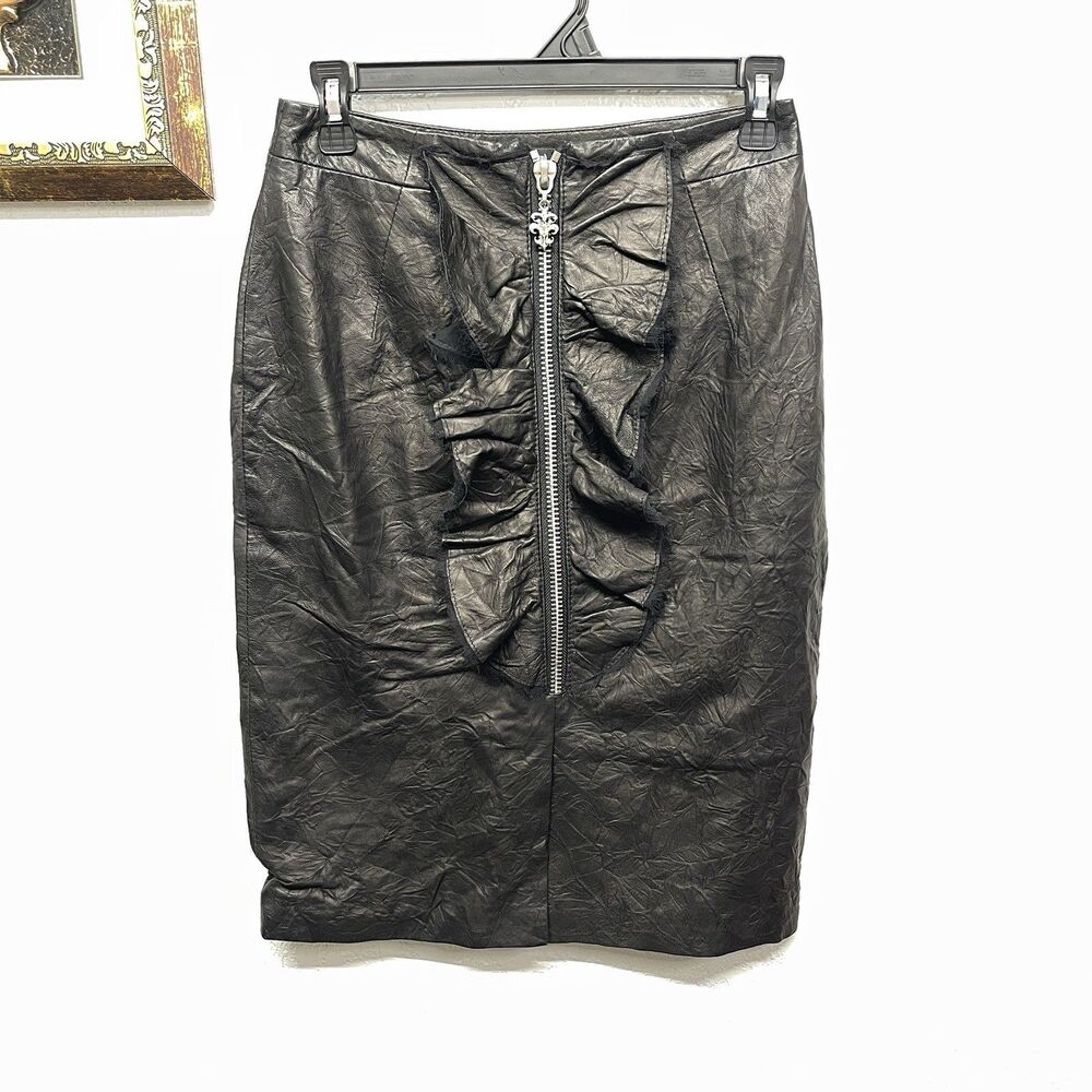 VTG Royal Underground Leather Skirt Motley Crue Nikki Sixx Kelly Grey, Rare